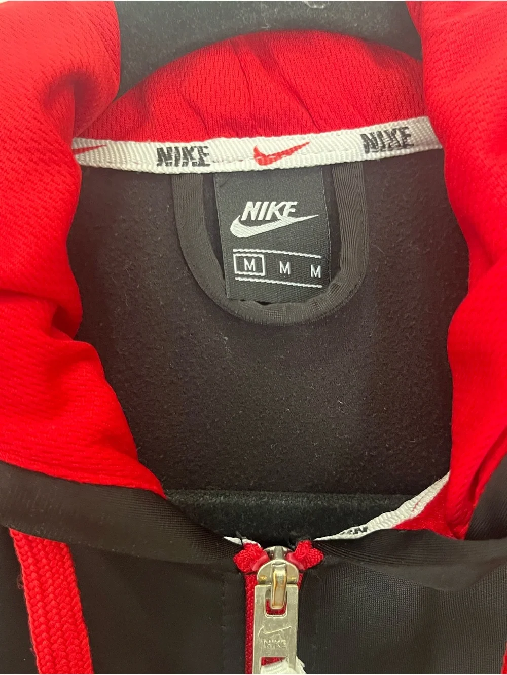 Nike Jordan Full Zip Jacket with Red Trim and Yellow Jumpman Logo Sz M